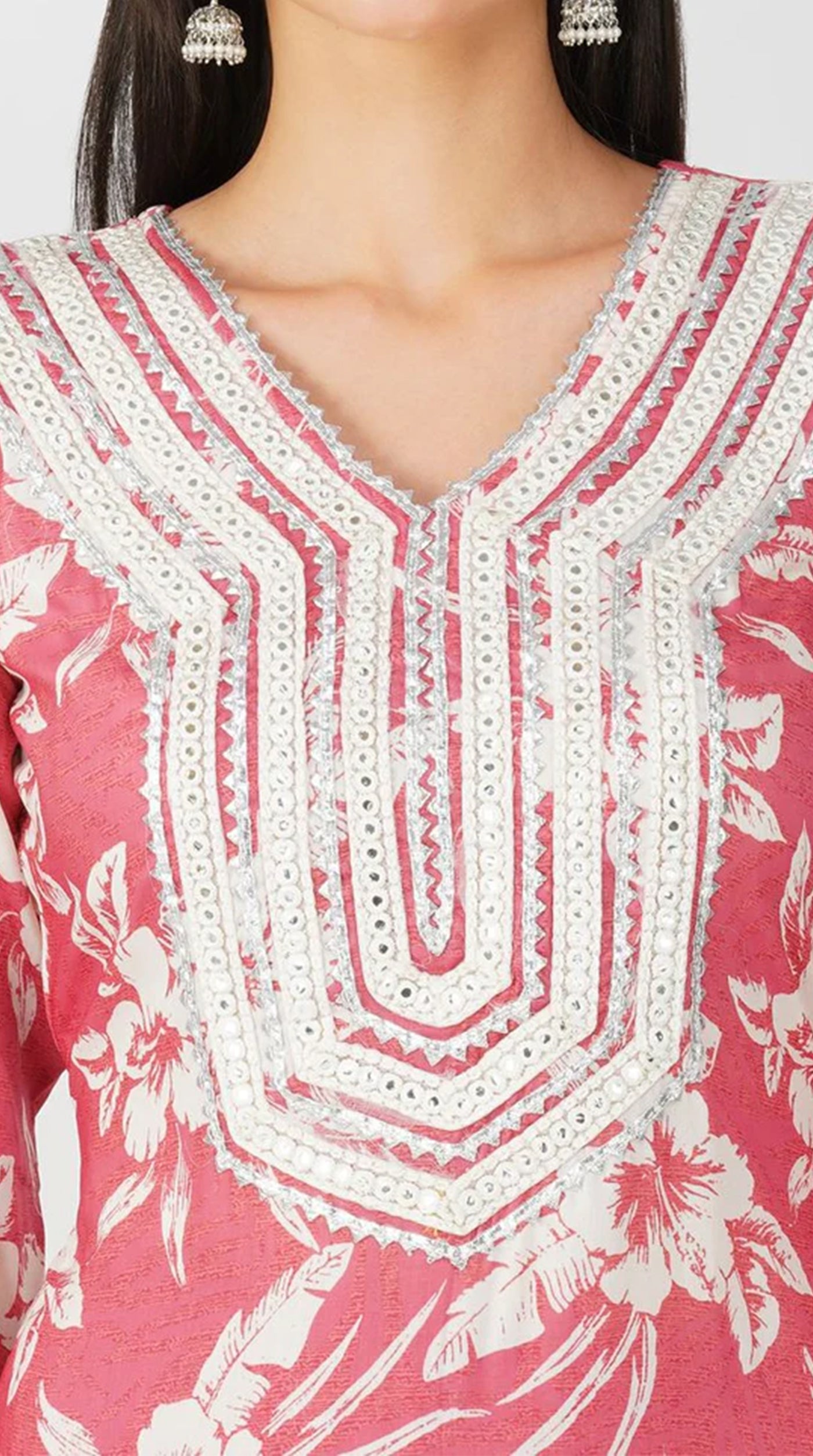 Pink Muslin Printed Suit Set