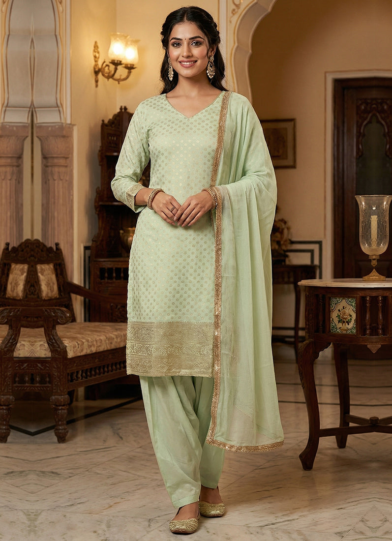 Mint Green Georgette Suit Set