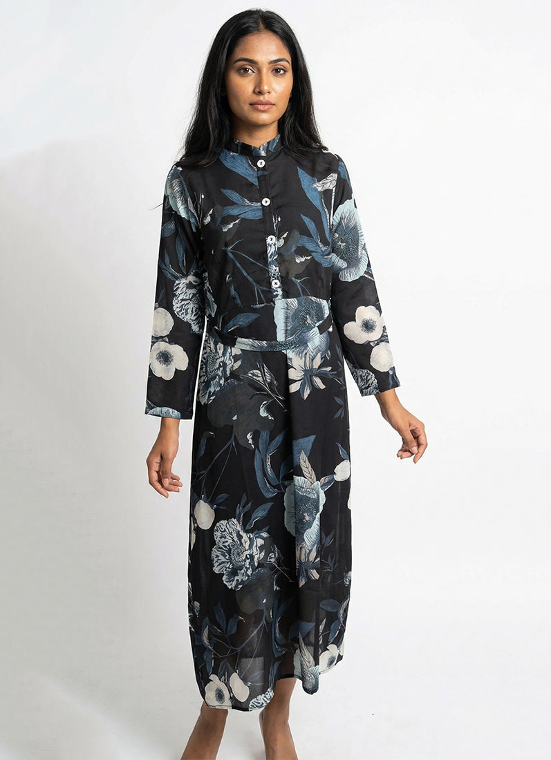 Black Print Dress