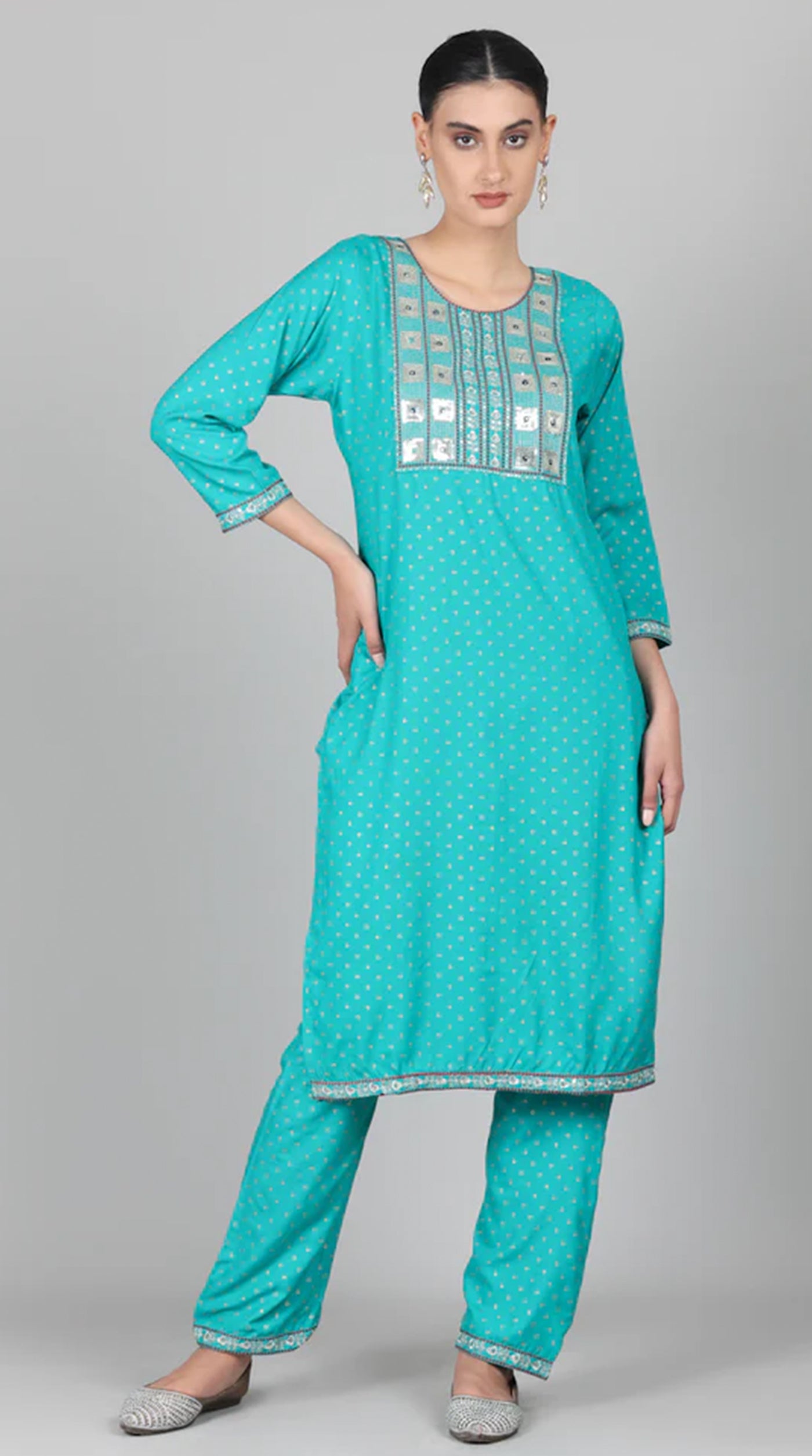 Rama Thread Embroidered Suit Set