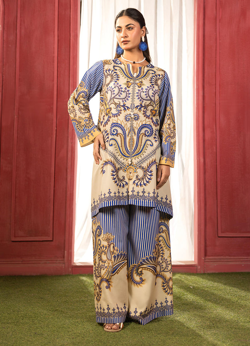 Beige Lawn Printed Co-ord Set