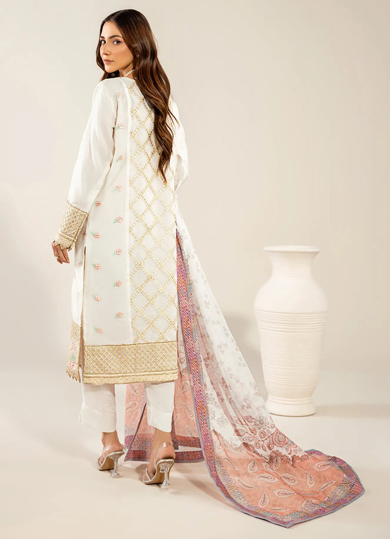 White Organza Embroidered Suit Set