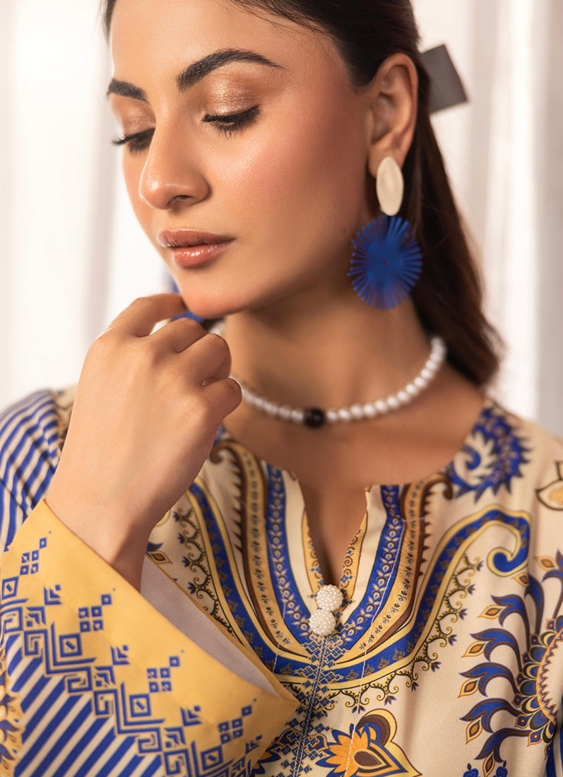 Beige Lawn Printed Co-ord Set