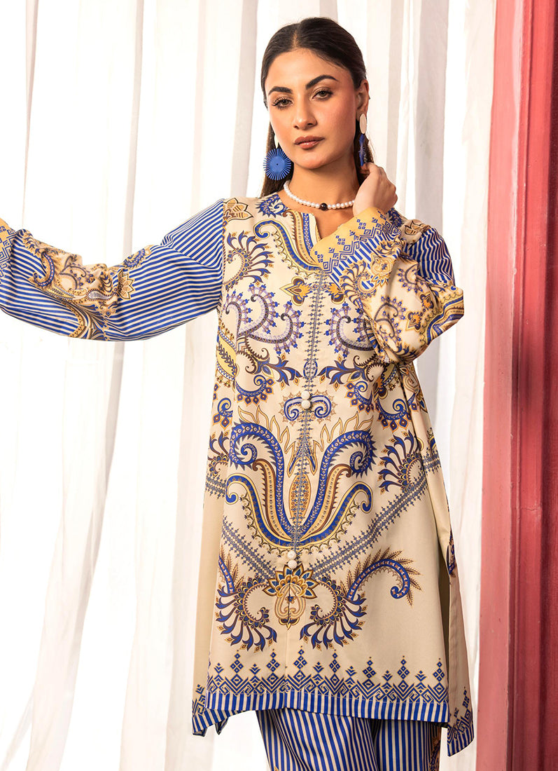 Beige Lawn Printed Co-ord Set