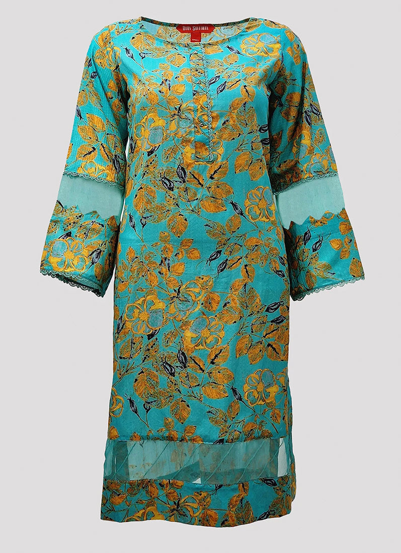 Turquoise Lawn Printed Co-ord Set