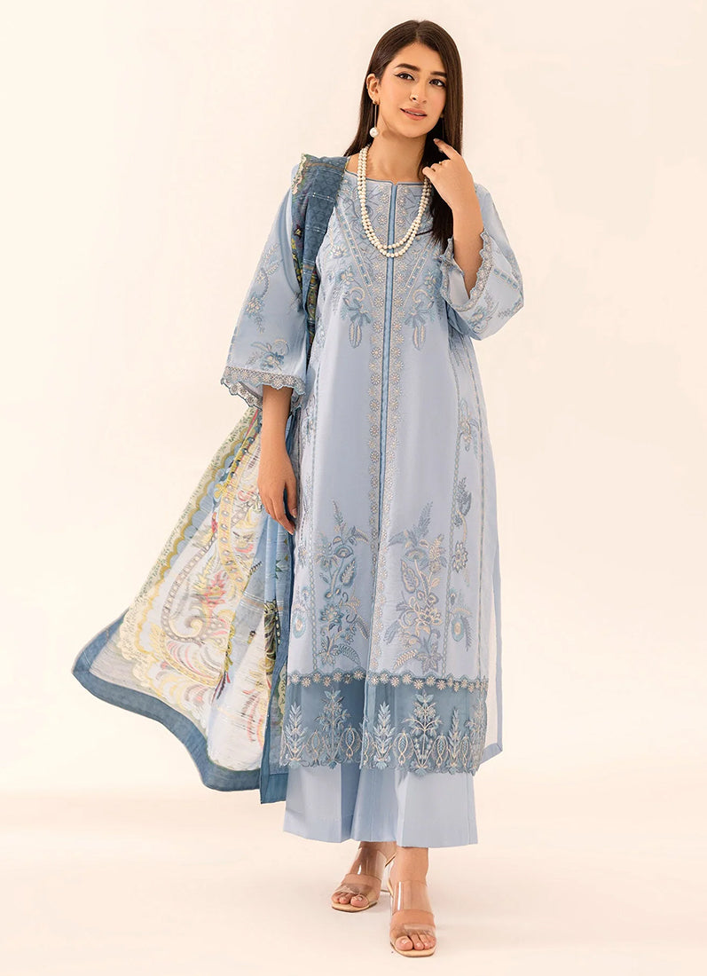 Blue Bloom Net Suit Set