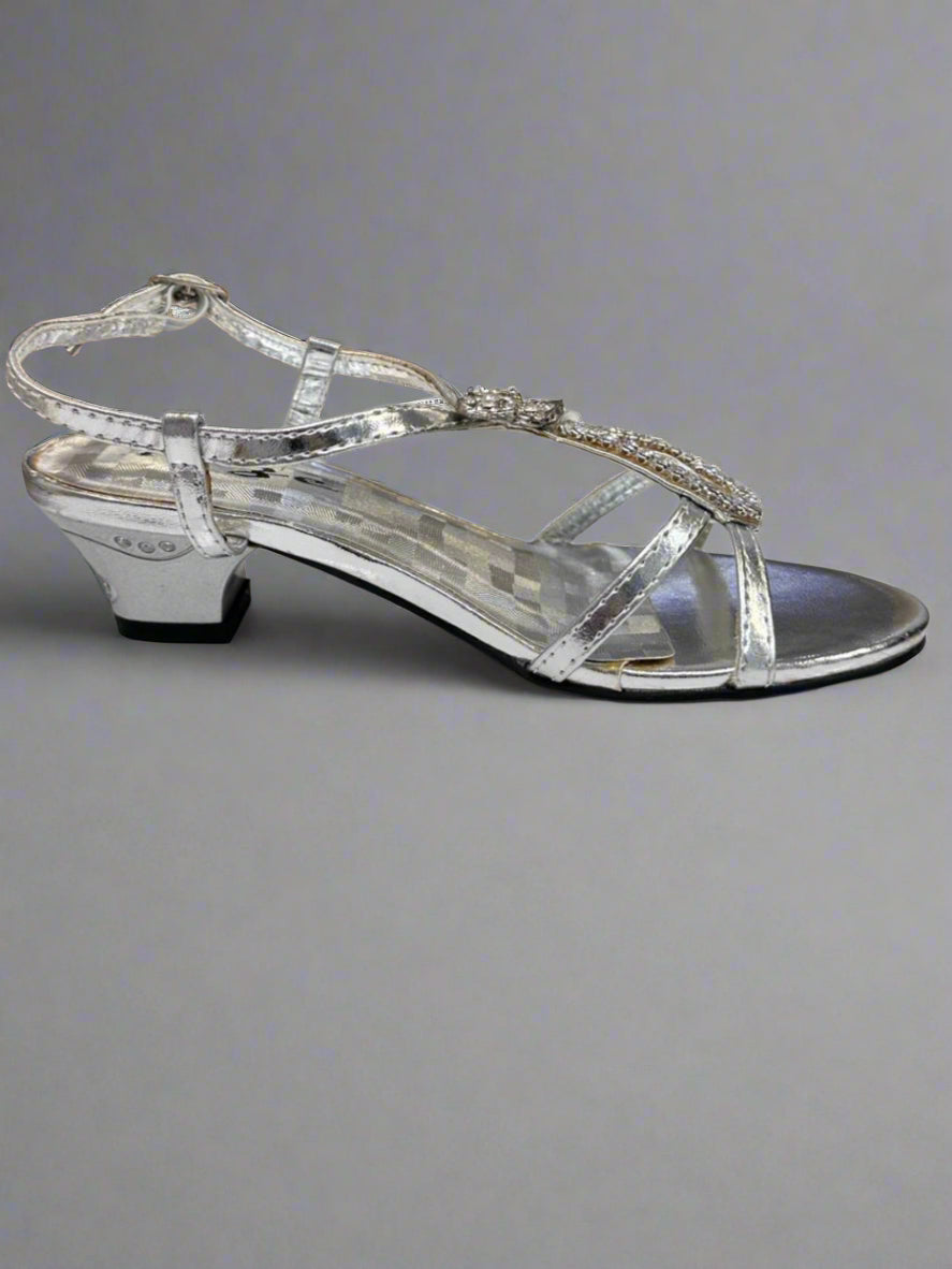 Silver Diamonte Girls Sandals