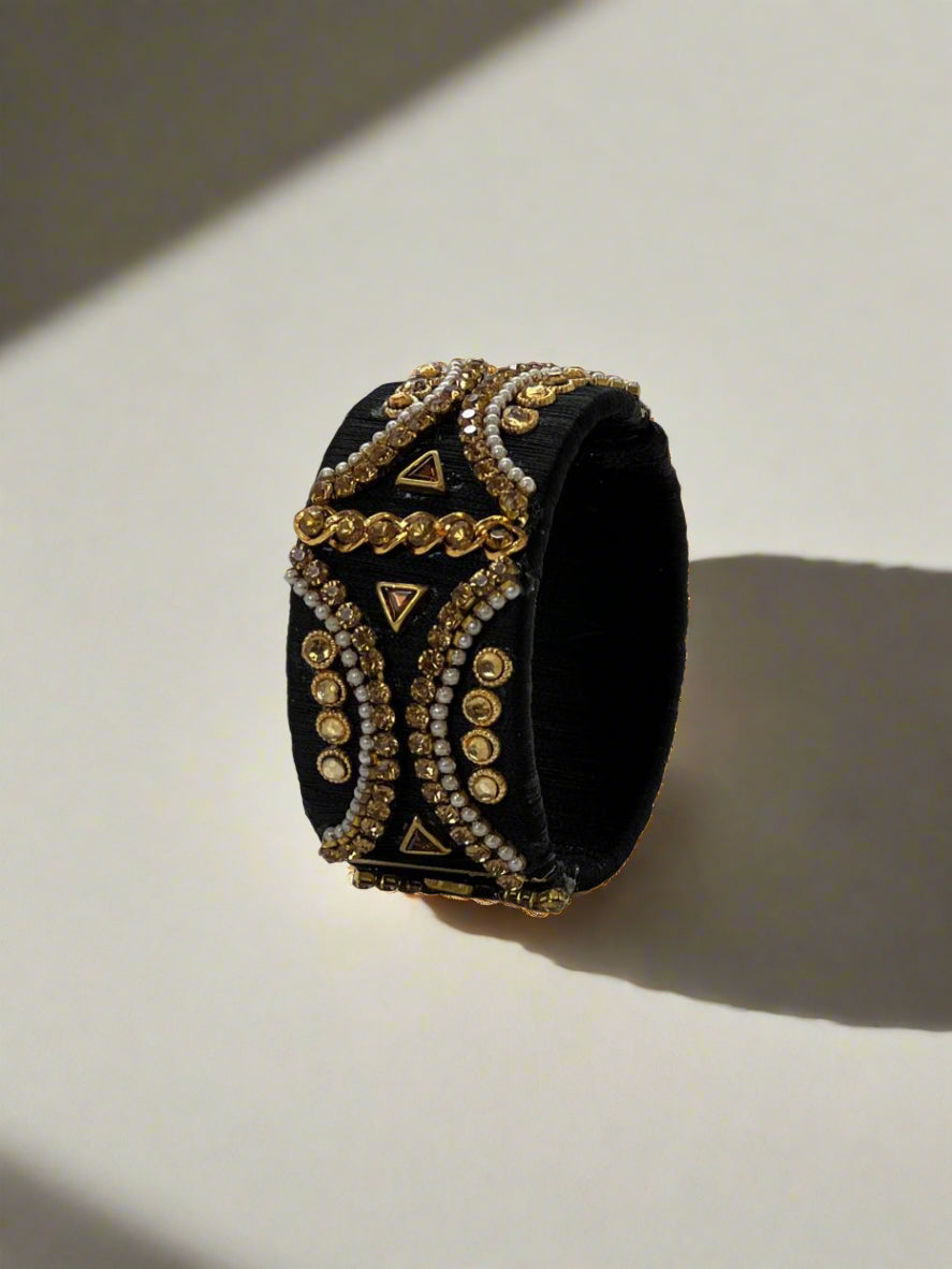Black Intricate Embellished Cuff