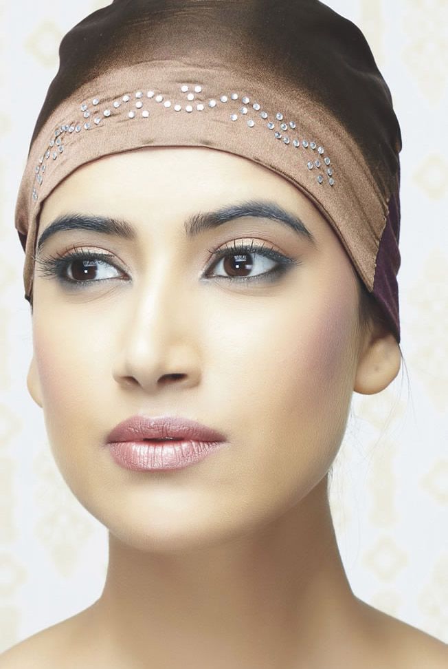 Brown Sequin Hijab Cap