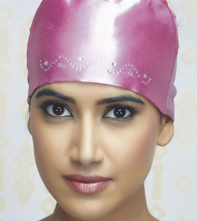 Pink Sequin Hijab Cap