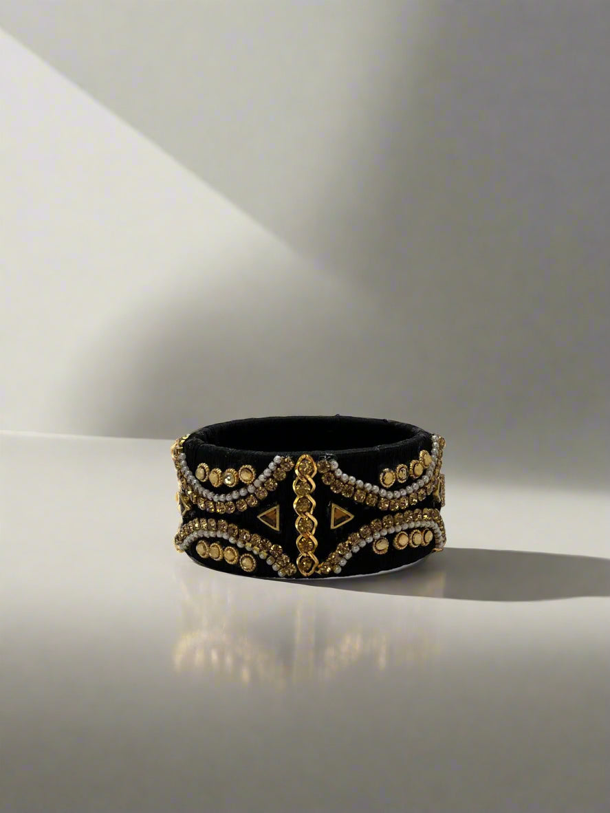 Black Intricate Embellished Cuff