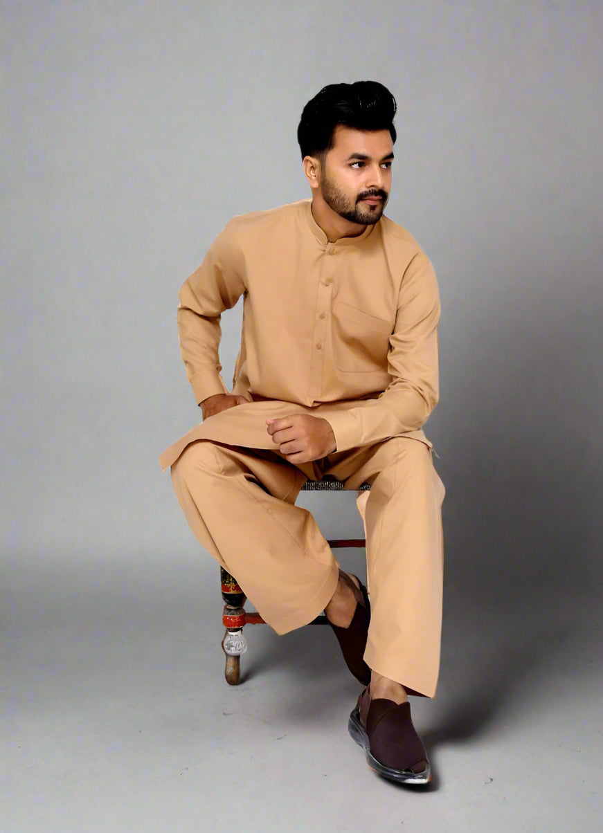 Buy Fawn Mens Kurta & Salwar