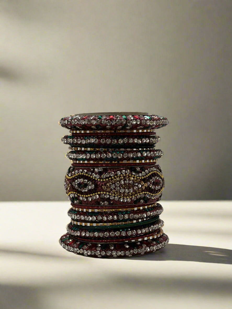 Maroon & Green Luxurious Bridal Bangles