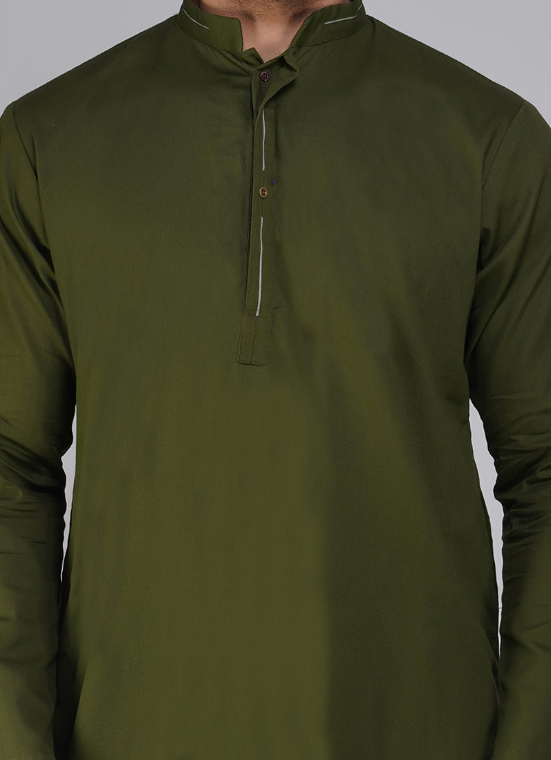 Green Cotton Kurta Salwar Set