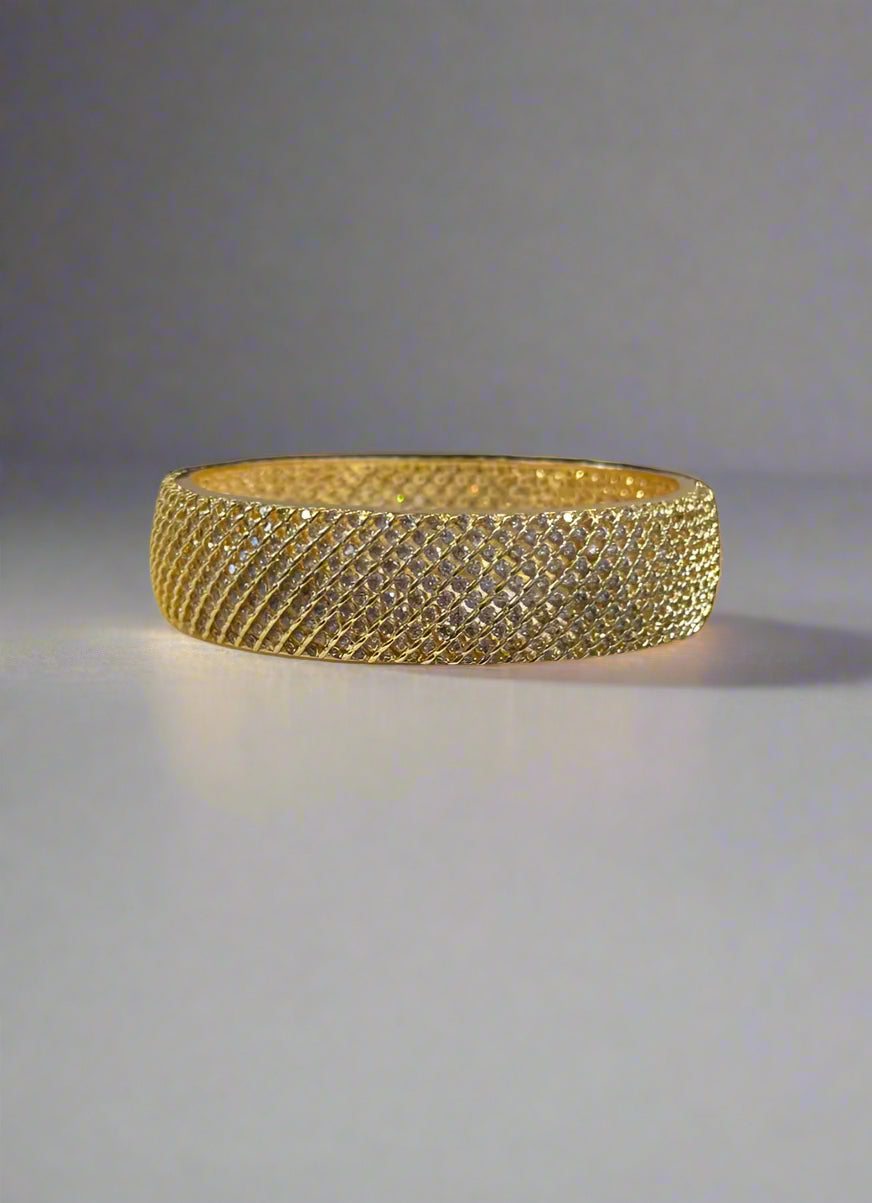 American Diamonte Gold Plated Bangle Kara