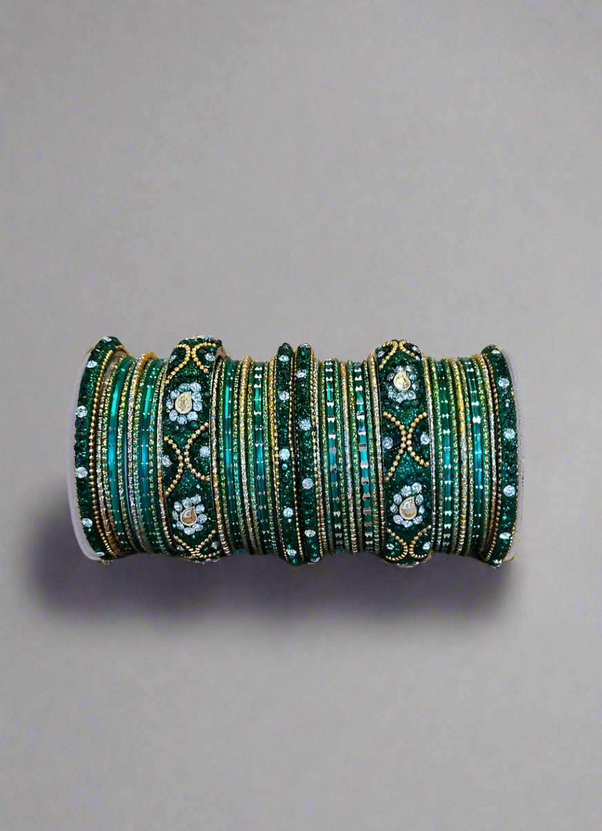 Green Double Bangle Set