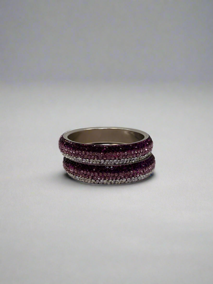 Purple Ombre Crystal Shaded Bangle Set