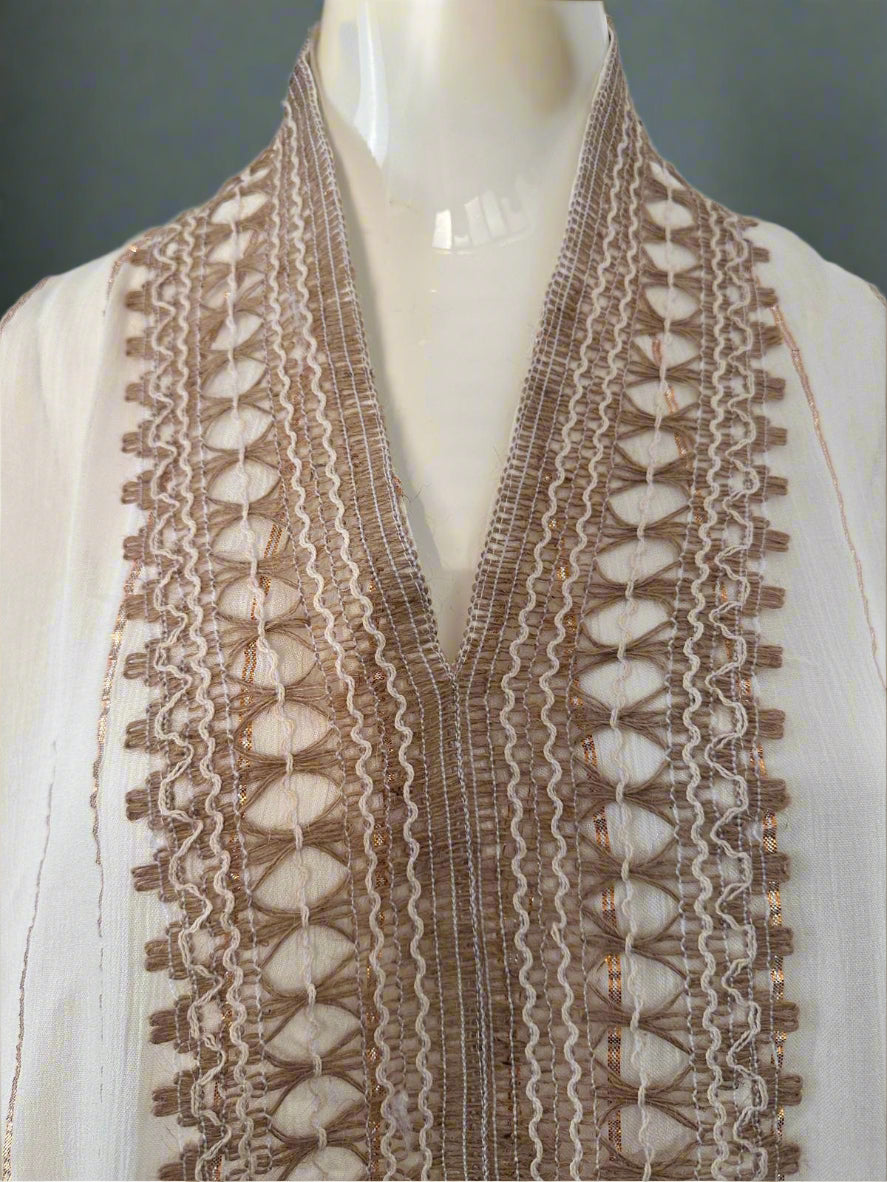 Ivory Viscose Lurex Kaftan