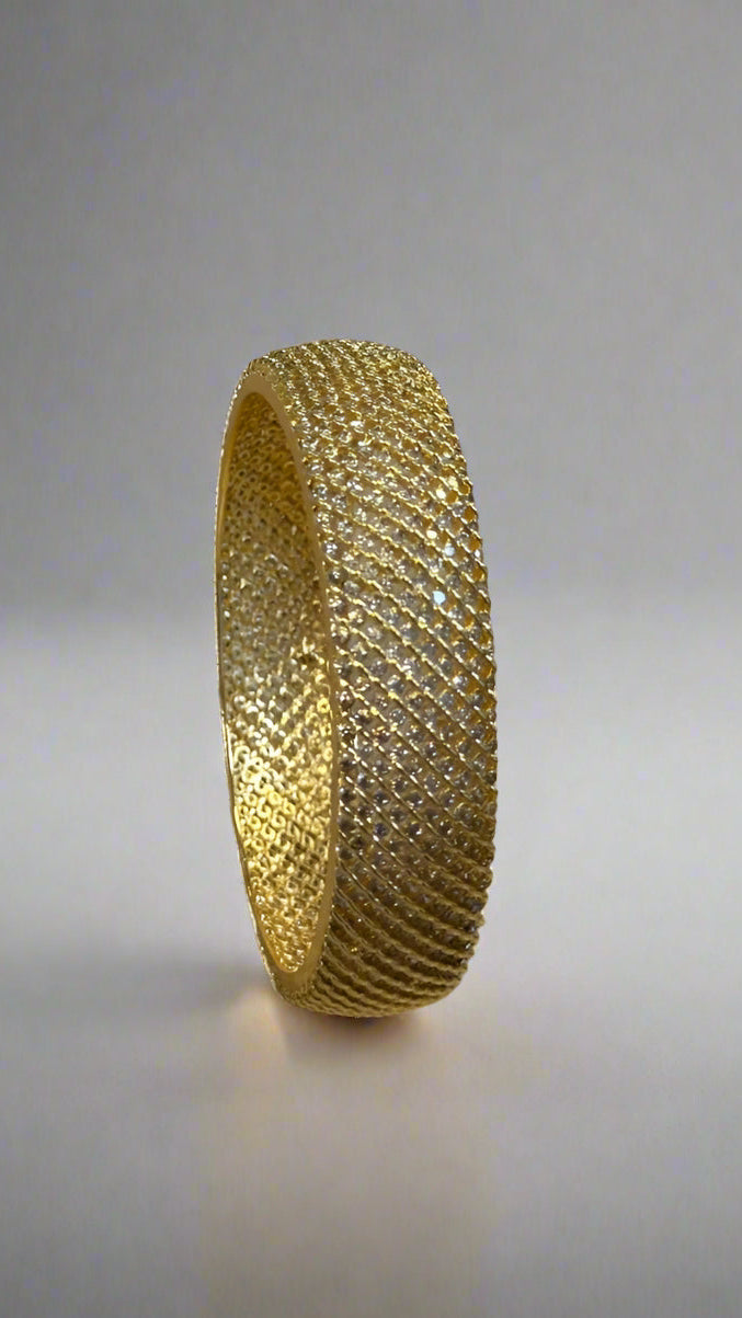 Gold plated diamonte kara inspired by real gold design