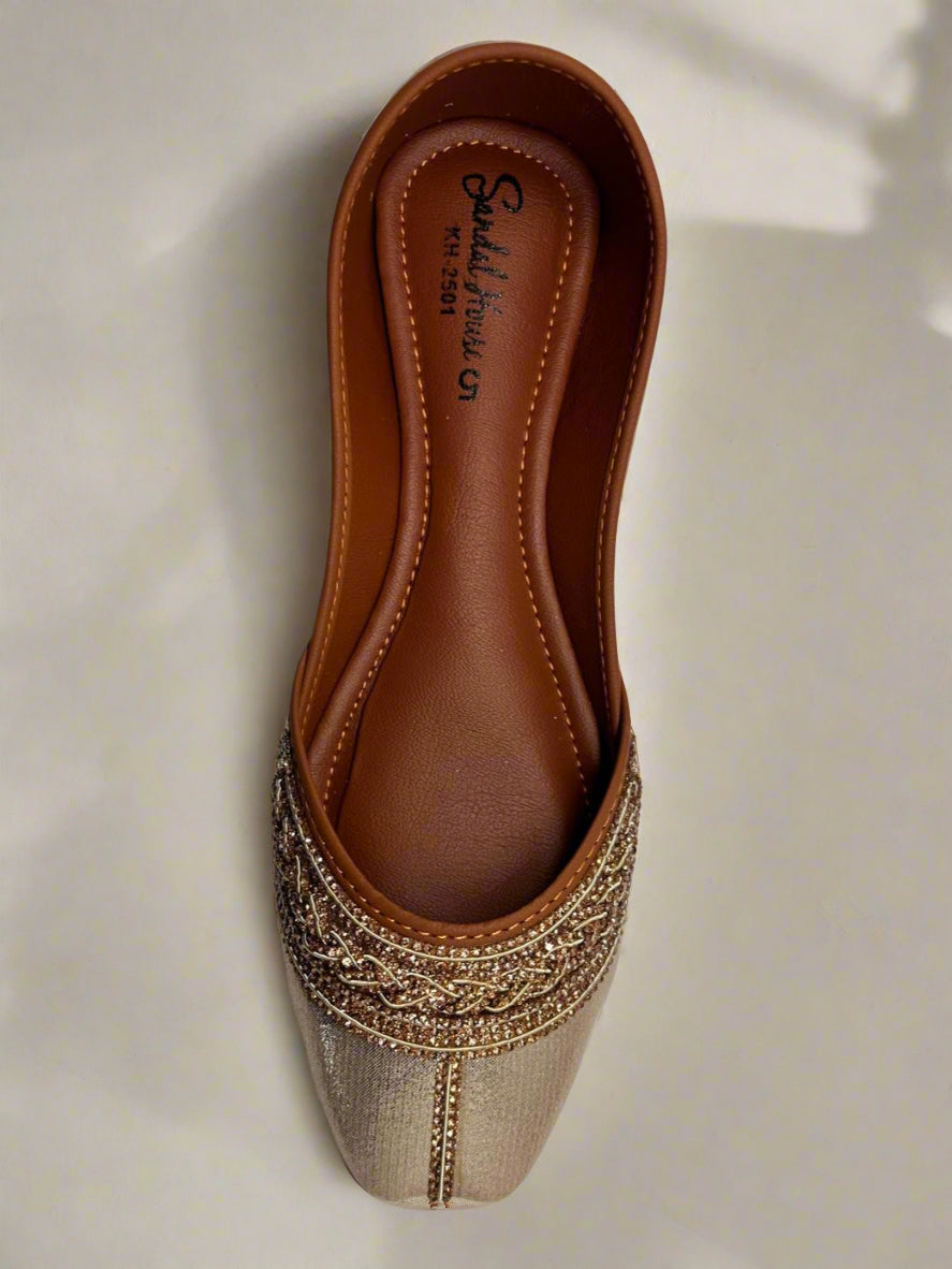 Gold Diamonte Encrusted Jutti