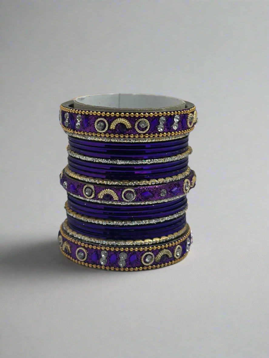 Purple Studded Bangle Set