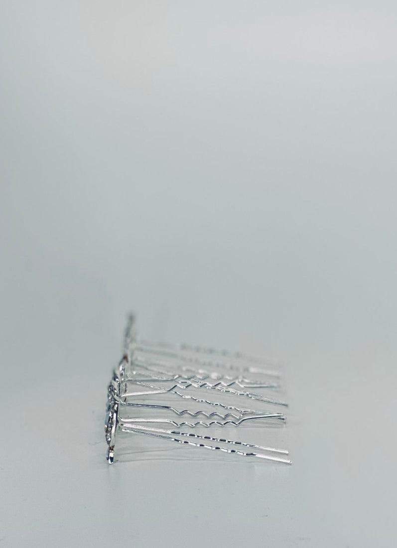 Diamante Apple Design Bun Pins