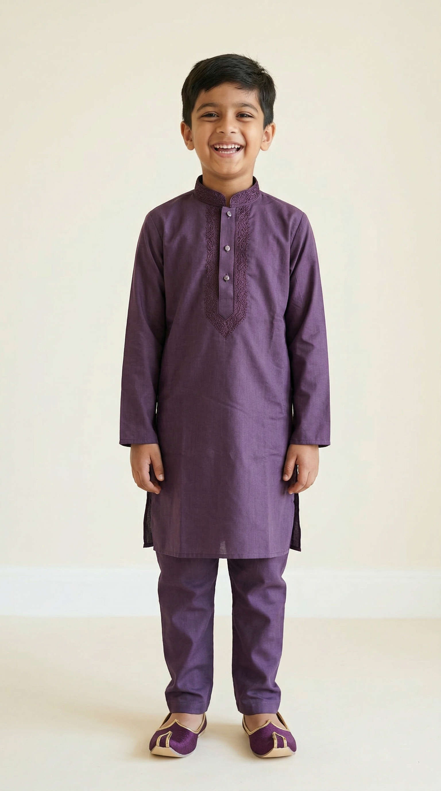 Wine Thread Embroidery Kurta Salwar Set