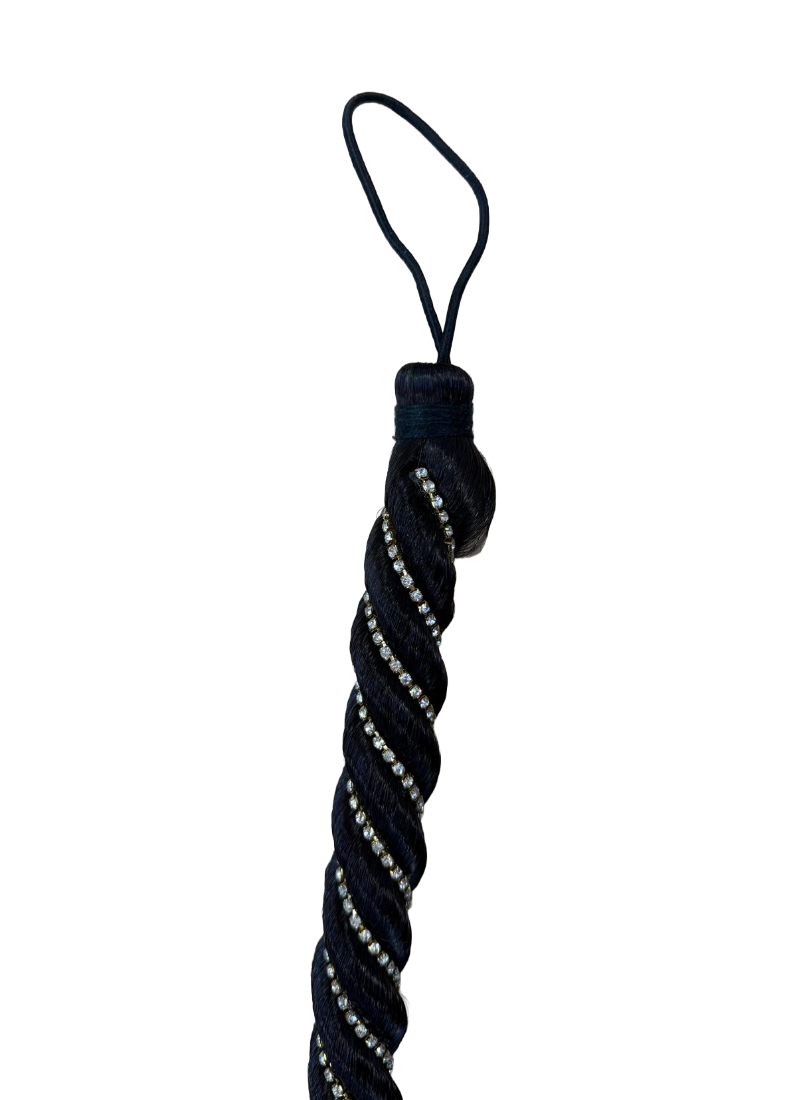 Black Diamante Hair Plait