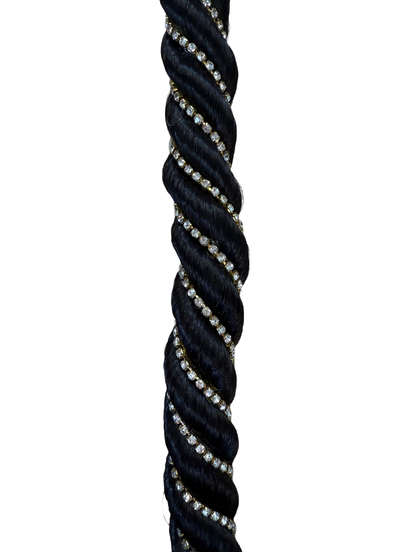 Black Diamante Hair Plait