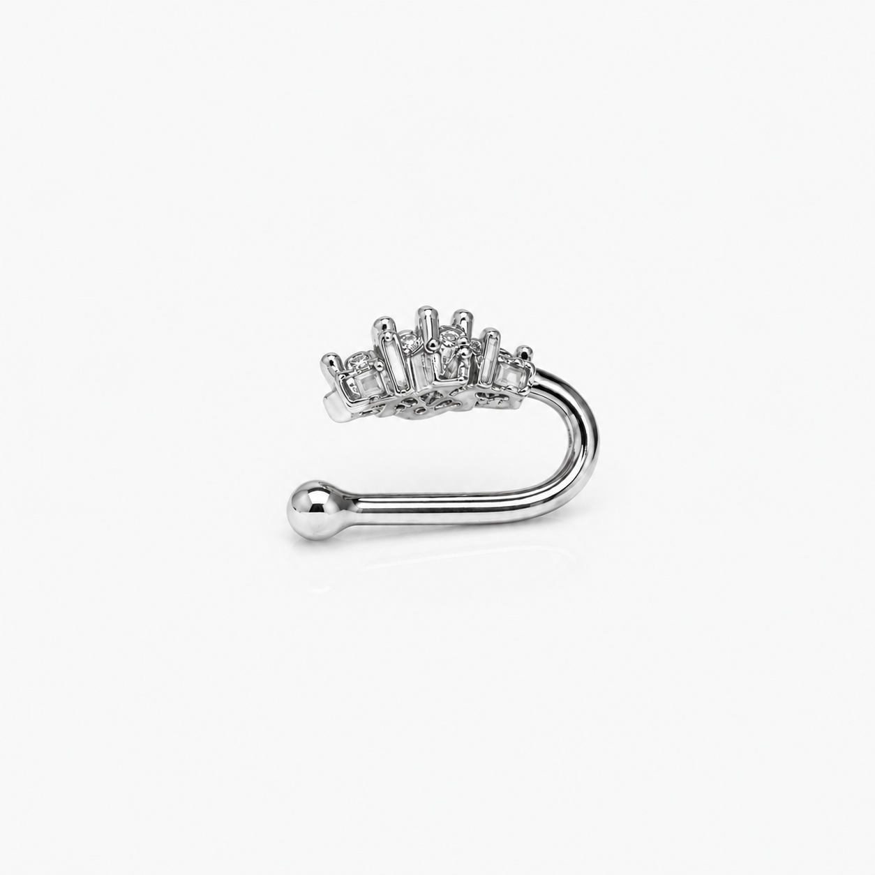 Oxidised Silver Elegant Nose Ring