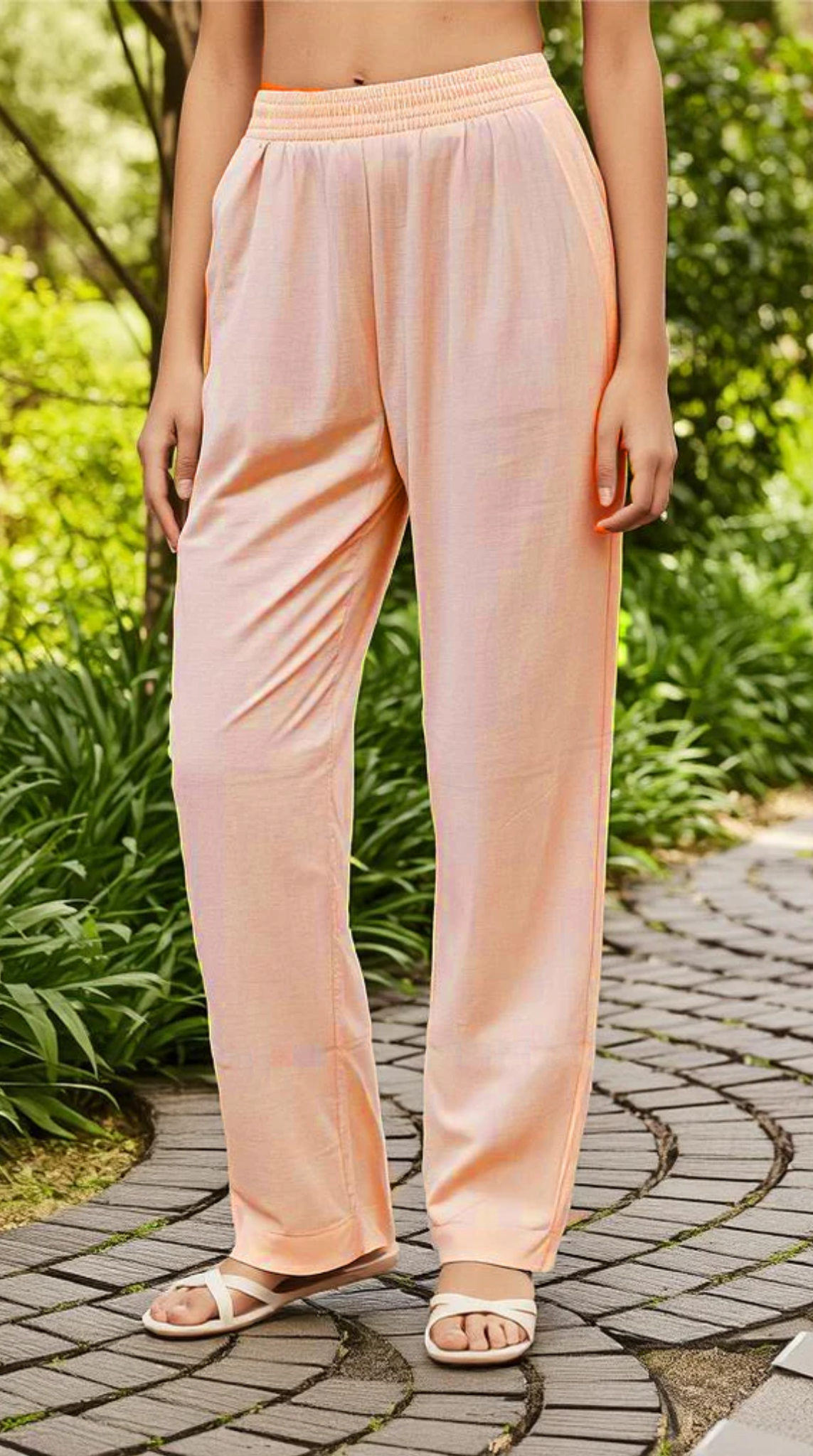 Peach Cotton Trousers