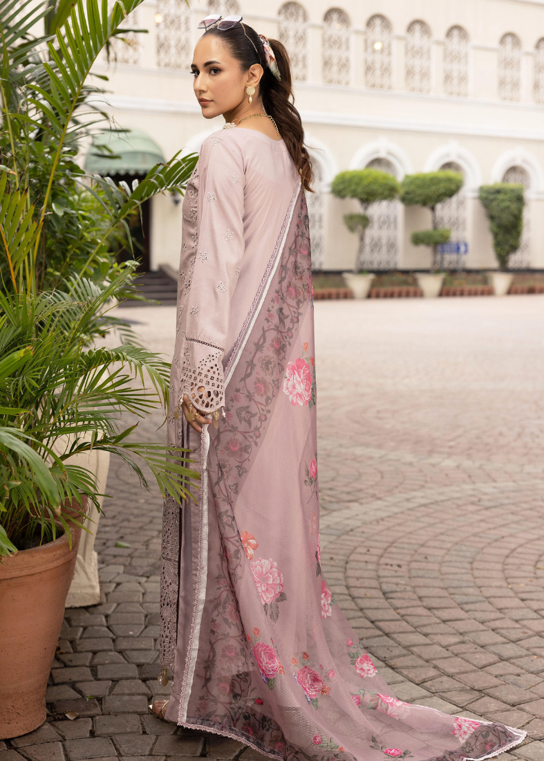 Lilac Chikenkari Handwork Suit Set