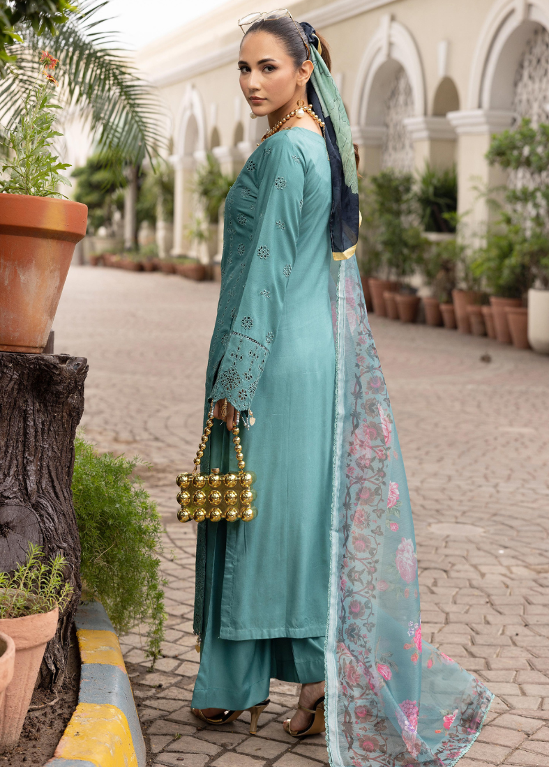 Jade Chikenkari Handwork Suit Set