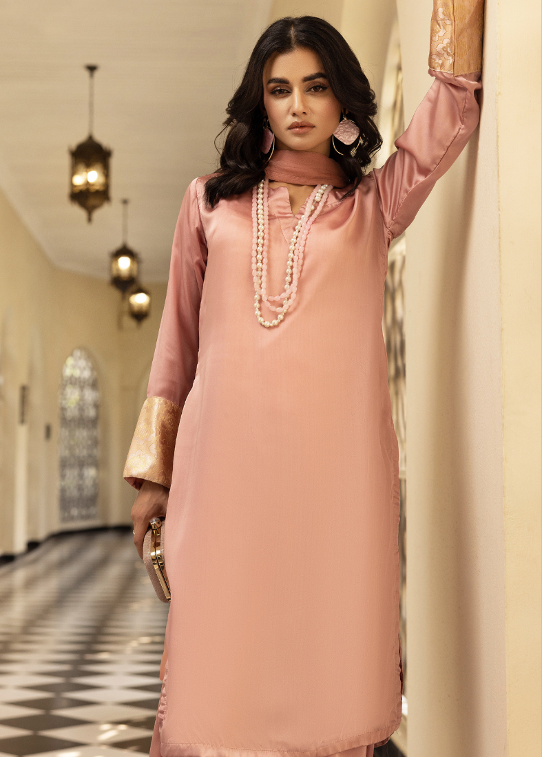 Pink Farshi Salwar Suit Set