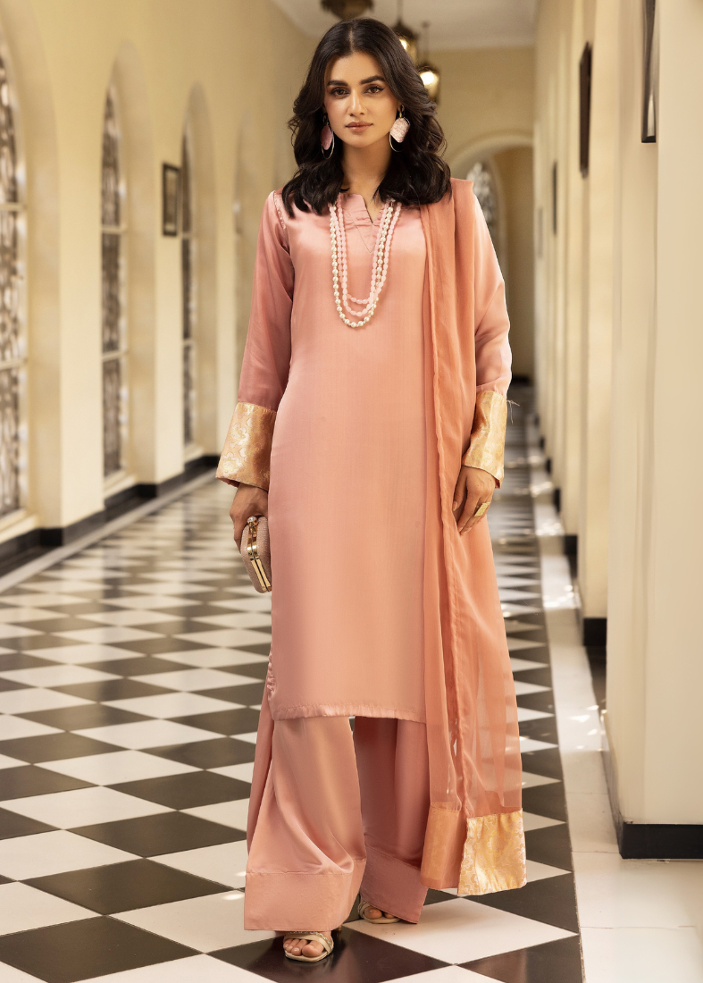 Pink Farshi Salwar Suit Set