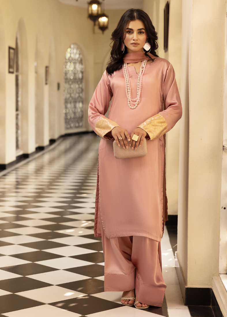 Pink Farshi Salwar Suit Set