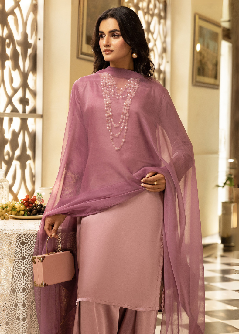Dusky Pink Farshi Salwar Suit Set