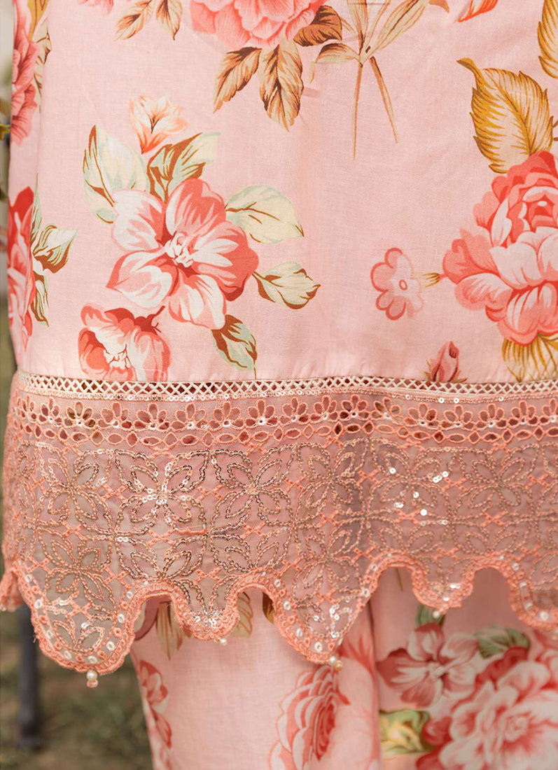 Light Pink Printed Lawn Embroidered Suit Set