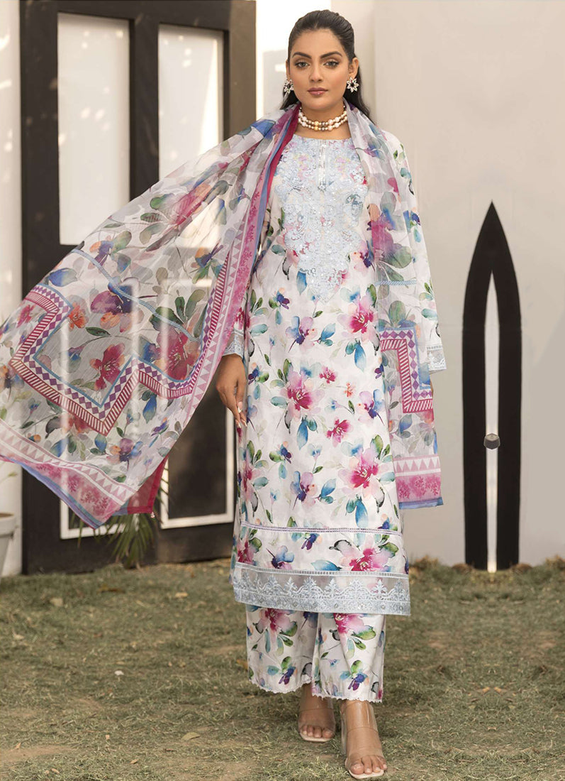 Off-White Digital Printed Lawn Suit Set