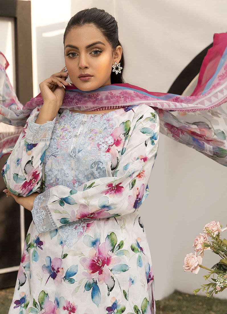 Off-White Digital Printed Lawn Suit Set