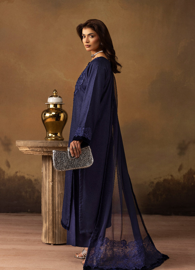 Sophisticated Blue Dhanak Suit Set