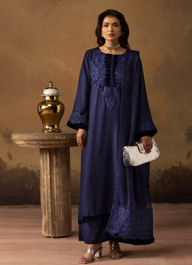 Sophisticated Blue Dhanak Suit Set