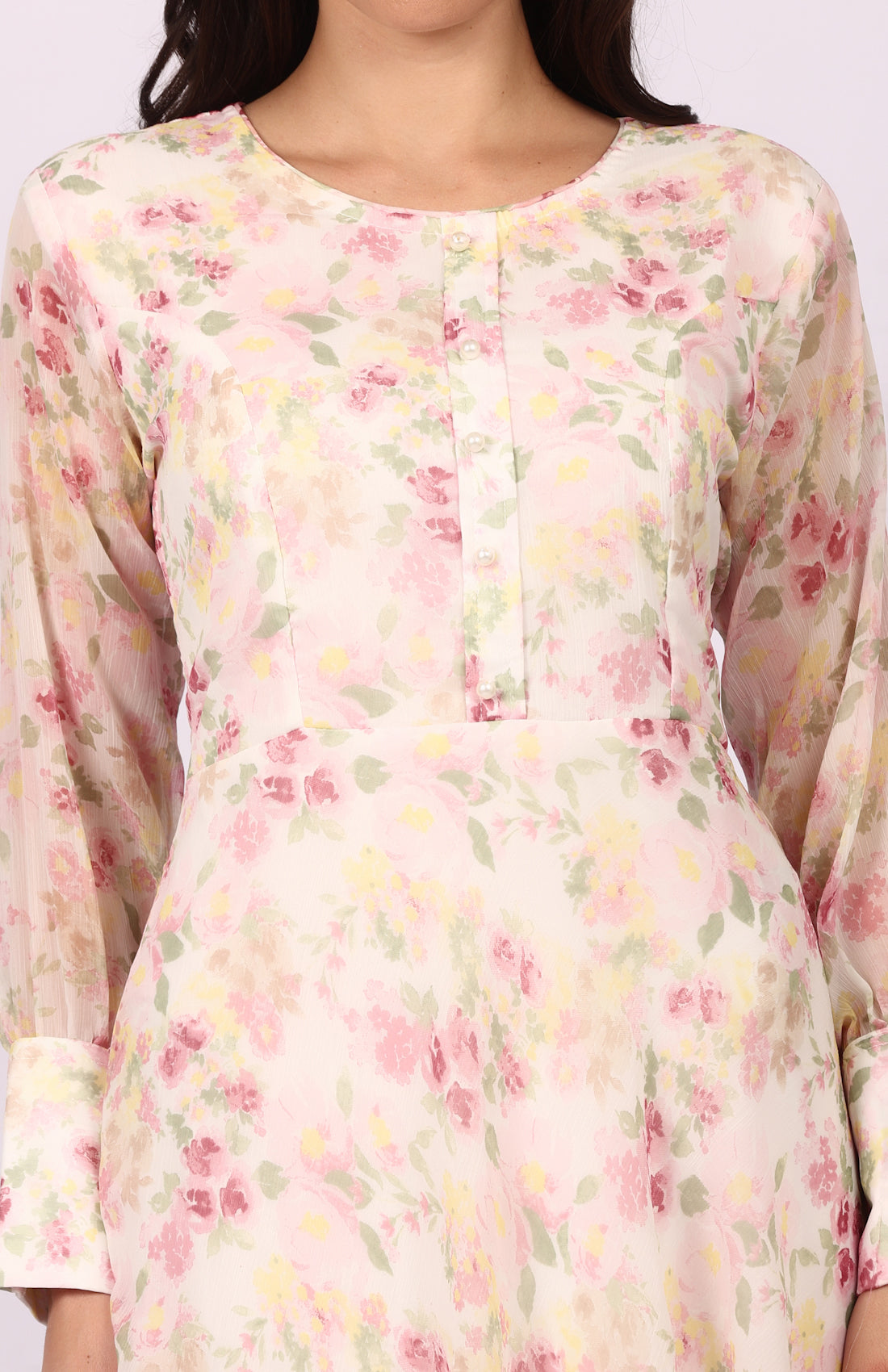 Ivory Chiffion Bias Cut Dress