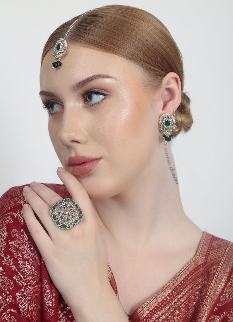 Dark Green Adjustable Ring For Her