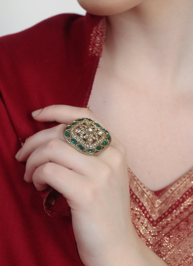 Dark Green Adjustable Ring For Her