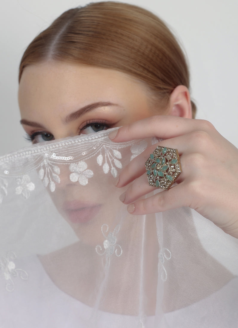 Mint Green Adjustable Ring For Her