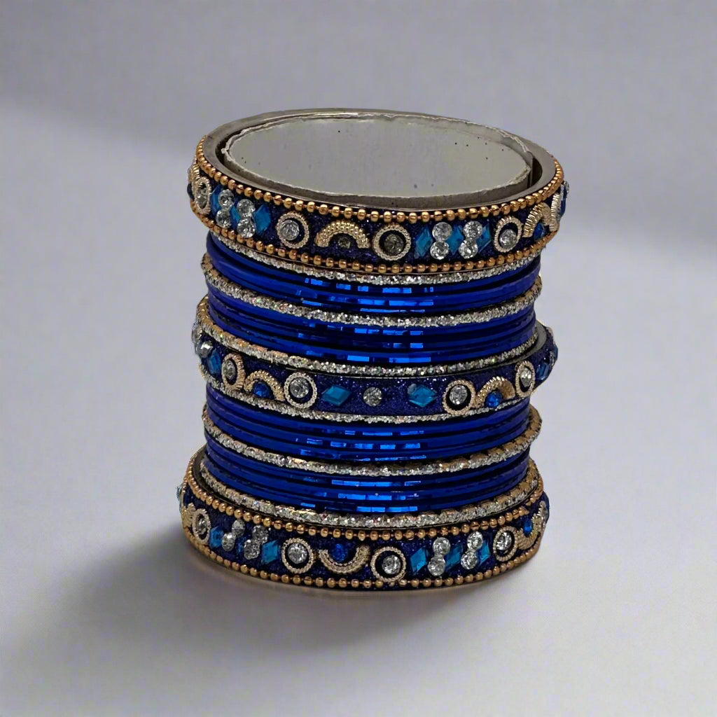 Royal Blue Studded Bangle Set