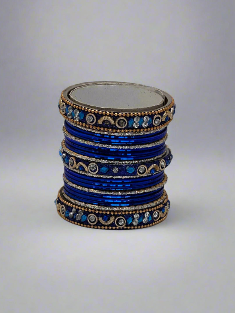 Royal Blue Studded Bangle Set