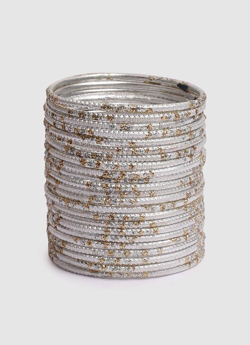 Girls Silver Dot Bangles