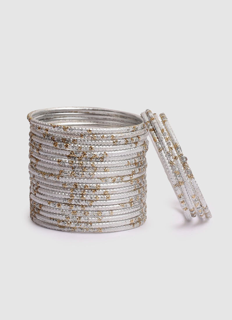 Girls Silver Dot Bangles